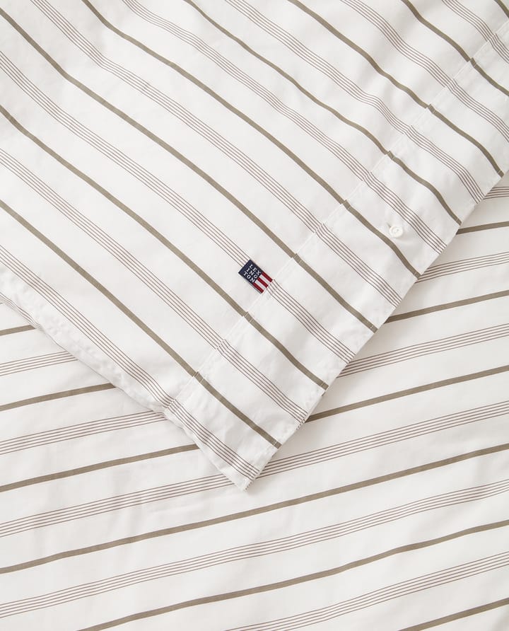 Striped Cotton Poplin 寝具セット 150x210 cm, White Lexington | レキシントン