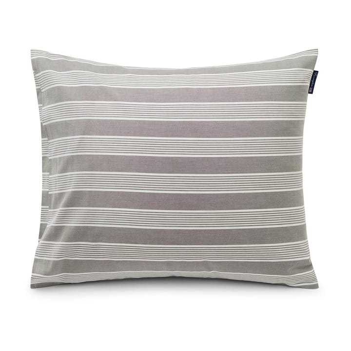 Striped Lyocell Cotton ピローケース 50x60 cm - Grey-white - Lexington | レキシントン