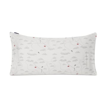 Winter Printed コットン サテン ピローケース 50x90 cm - White-grey-red - Lexington | レキシントン