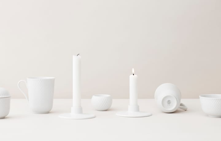 Rhombe キャンドルホルダー3 cm, White Lyngby Porcelæn | リュンビューポーセリン