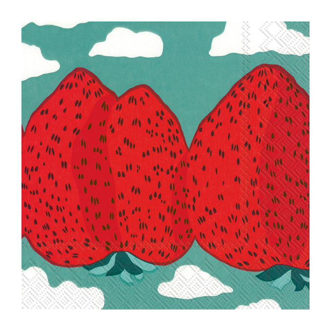 Marimekko | マリメッコ からのMansikkavuoret ナプキン 33x33 cm 20枚セット - NordicNest.jp