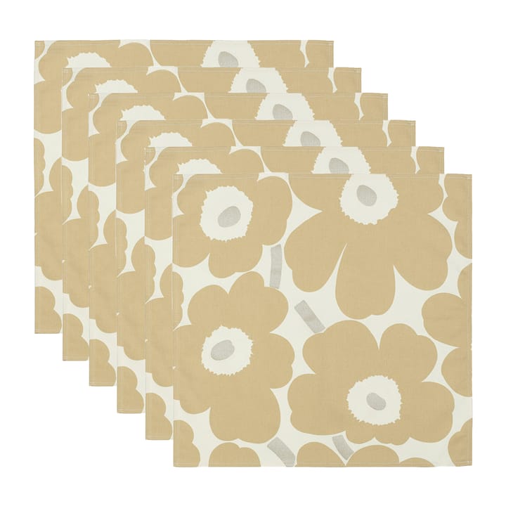 Pieni Unikko ナプキン 43x43 cm 6 pack - Beige-silver-white - Marimekko | マリメッコ