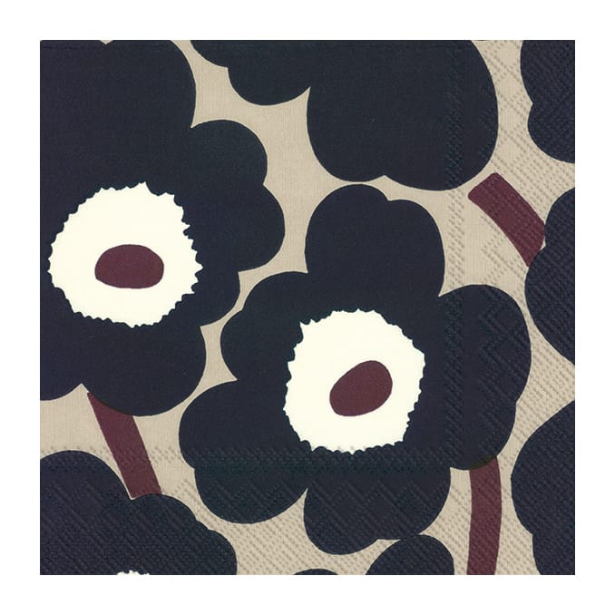 Unikko ナプキン 33x33 cm 20枚セット - Blue linen - Marimekko | マリメッコ