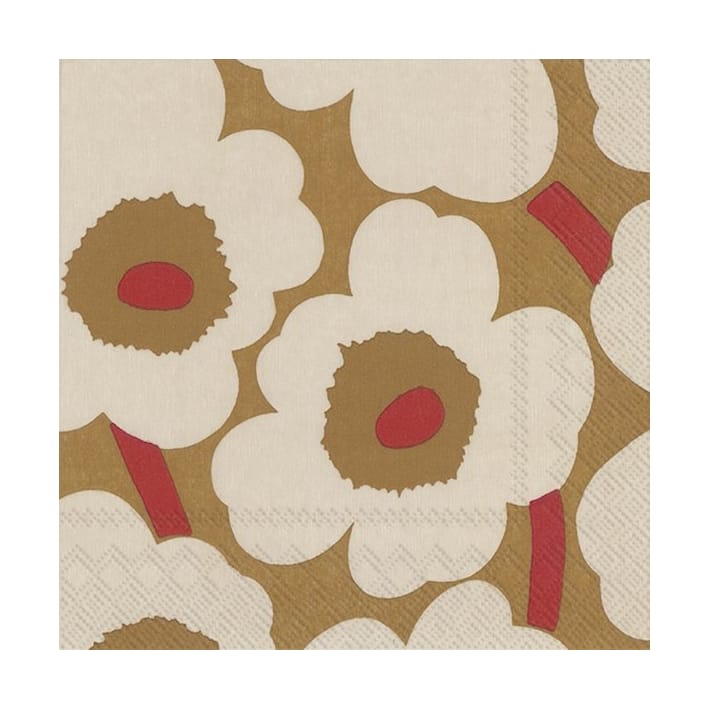 Unikko ナプキン 33x33 cm 20枚セット - Dark cream-red - Marimekko | マリメッコ