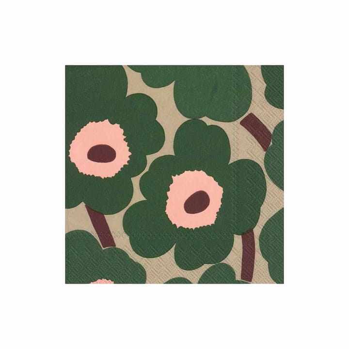 Unikko ナプキン 33x33 cm 20枚セット - green-pink - Marimekko | マリメッコ