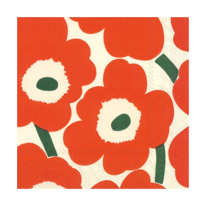 Unikko ナプキン 33x33 cm 20枚セット - Orange/Green - Marimekko | マリメッコ