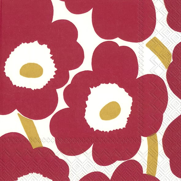 Unikko ナプキン 33x33 cm 20枚セット - Red-Gold - Marimekko | マリメッコ