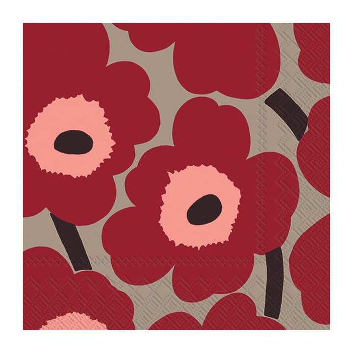 Unikko ナプキン 33x33 cm 20枚セット - Red-linen - Marimekko | マリメッコ