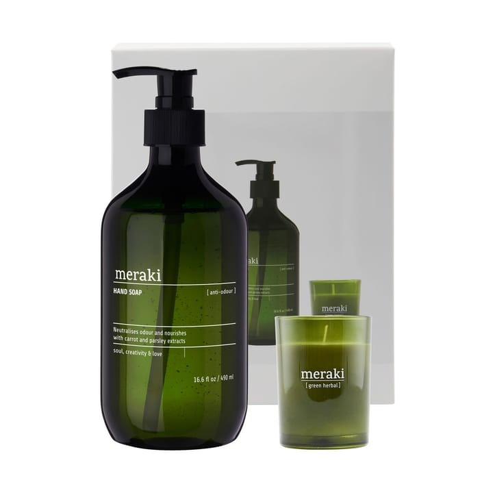 Meraki ギフトセット ハンドソープ & アロマキャンドル, Anti-odor green herbal Meraki | メラキ