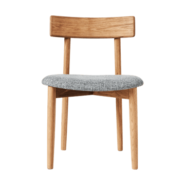 Tetra チェア with padded seat - Concrete coloured fabric-natural oiled oak - MUUBS | ムーブス