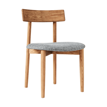 Tetra チェア with padded seat - Concrete coloured fabric-natural oiled oak - MUUBS | ムーブス