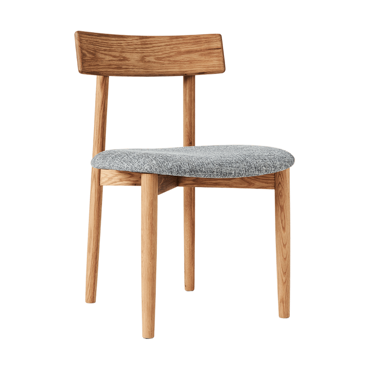 Tetra チェア with padded seat, Concrete coloured fabric-natural oiled oak MUUBS | ムーブス