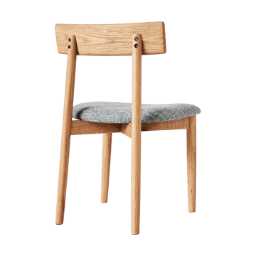 Tetra チェア with padded seat - Concrete coloured fabric-natural oiled oak - MUUBS | ムーブス