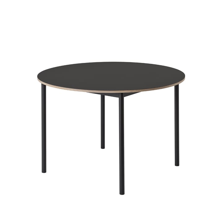 Base ダイングテーブル round Ø110 cm, Black linoleum-Plywood-Black Muuto | ムート