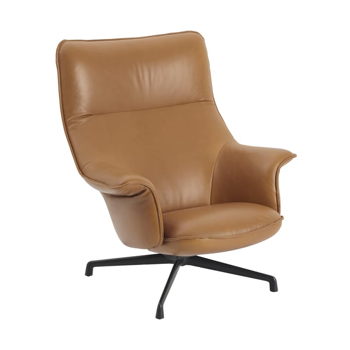 Doze アームチェア swivel base - Refine leather cognac-black - Muuto | ムート