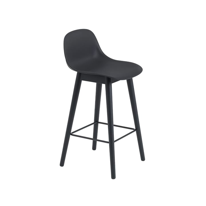 Fiber バースツール バックレスト 65 cm, Black-black legs Muuto | ムート