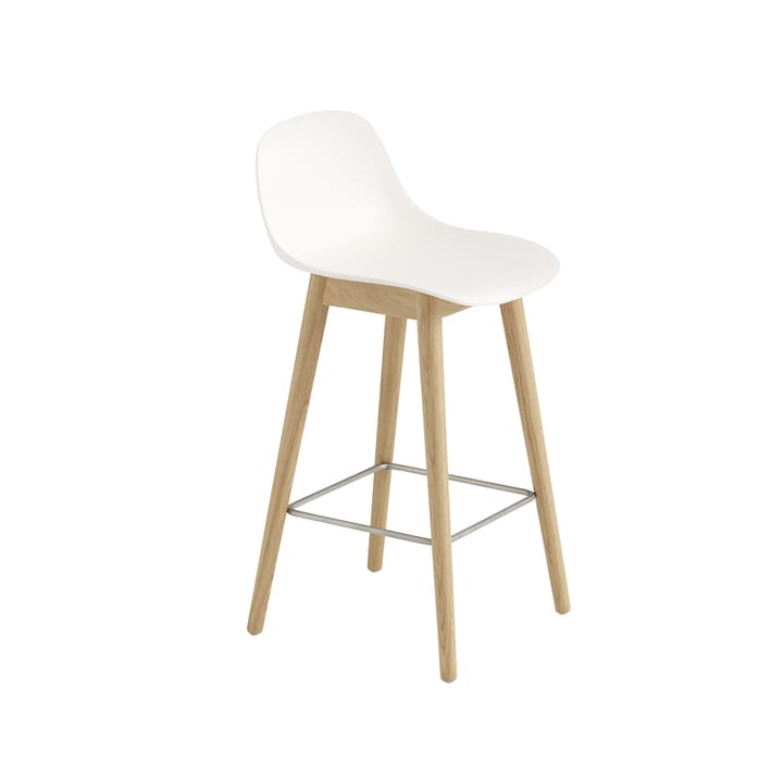 Fiber バースツール バックレスト 65 cm - Natural white-oak legs - Muuto | ムート