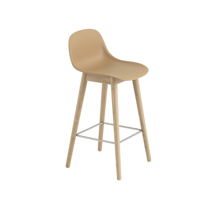 Fiber バースツール バックレスト 65 cm - Ochre-oak legs - Muuto | ムート