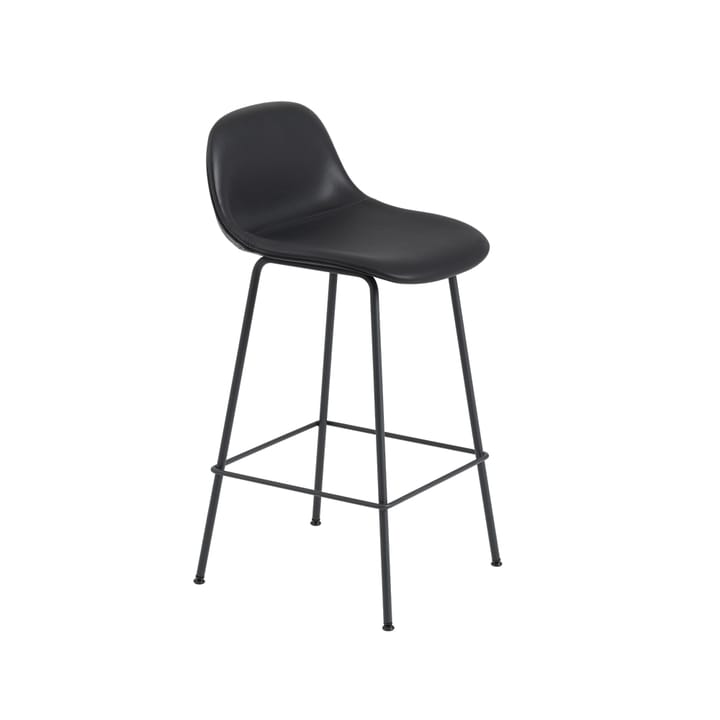 Fiber Barstool metal legs - Refine leather black-Black - Muuto | ムート