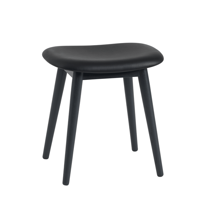 Fiber スツール - Leather black, wooden legs - Muuto | ムート