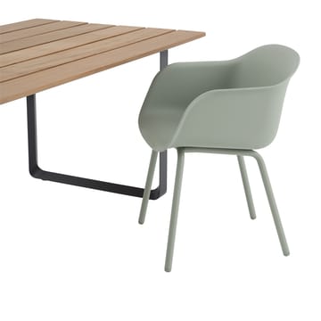 Fiber Outdoor アームチェア スチールレッグ - Dusty green - Muuto | ムート