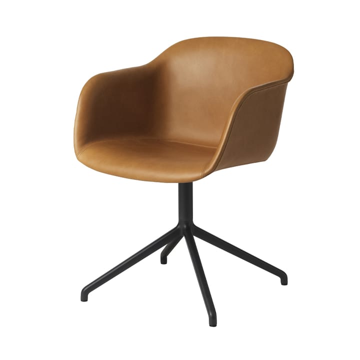 Fiber アームチェア swivel base オフィスチェア - Cognac, black stand - Muuto | ムート