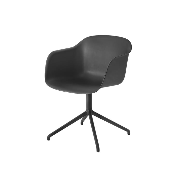 Fiber アームチェア オフィスチェア swivel base with return - Black-anthracite black base - Muuto | ムート