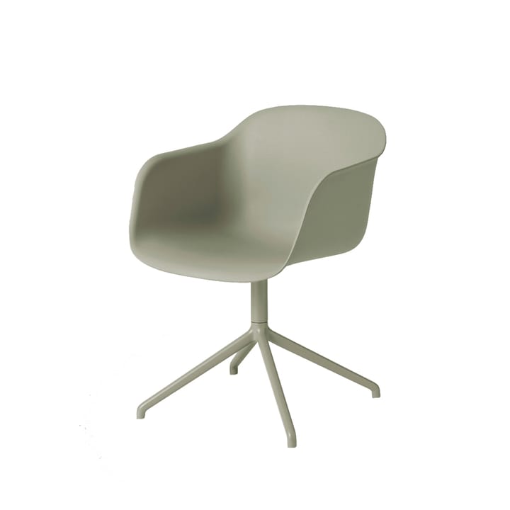 Fiber アームチェア オフィスチェア swivel base with return - Dusty green, green base - Muuto | ムート