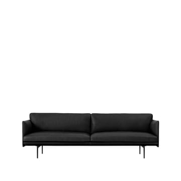 Outline 3人用ソファー レザー - Refine black-black leg - Muuto | ムート