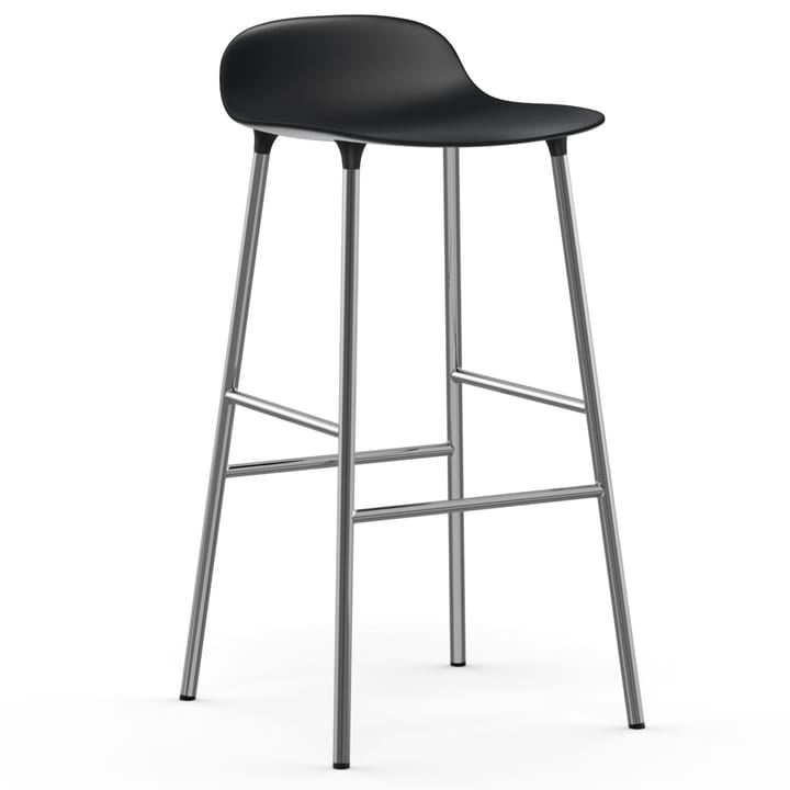 Form バースツール chrome leg 75 cm - black - Normann Copenhagen | ノーマンコペンハーゲン