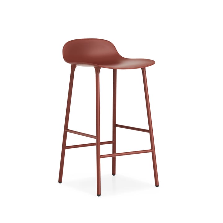 Form バースツール low - Red, red-coated steel legs - Normann Copenhagen | ノーマンコペンハーゲン