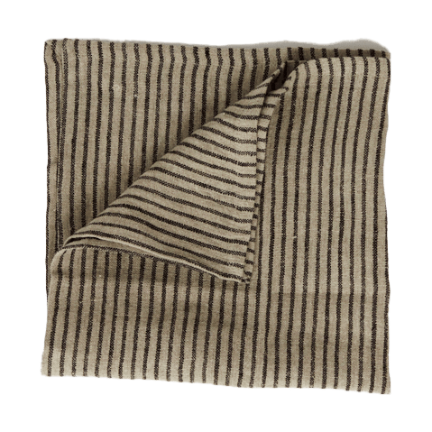 Stripe リネンナプキン 45x45 cm - Black Sand - Olsson & Jensen | オルソン & ジェンセン
