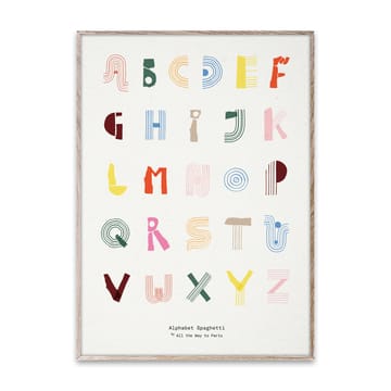 Alphabet Spaghetti ENG マルチカラーポスター - 50x70 cm - Paper Collective | ペーパーコレクティブ