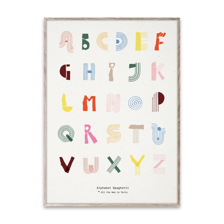 Alphabet Spaghetti ENG マルチカラーポスター, 50x70 cm Paper Collective | ペーパーコレクティブ