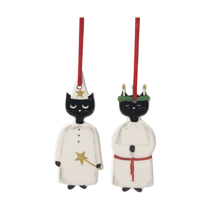 Christmas キャットオーナメント 2ピース - Black-white - Pluto Design