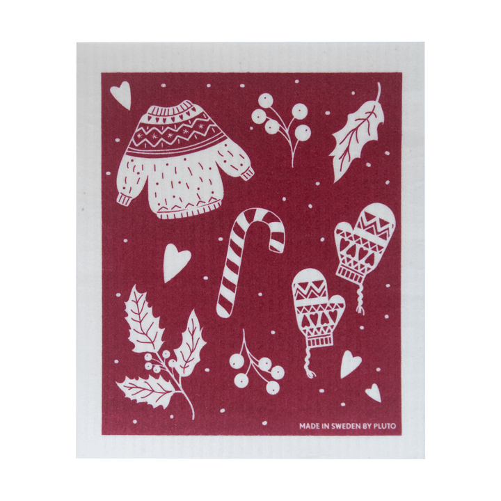 Winter キッチンクロス 17x20 cm - Red-gray - Pluto Design