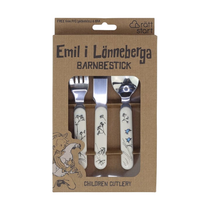 Emil i Lönneberga 子ども用 カトラリー 3本セット, White Rätt Start | ラットスタート