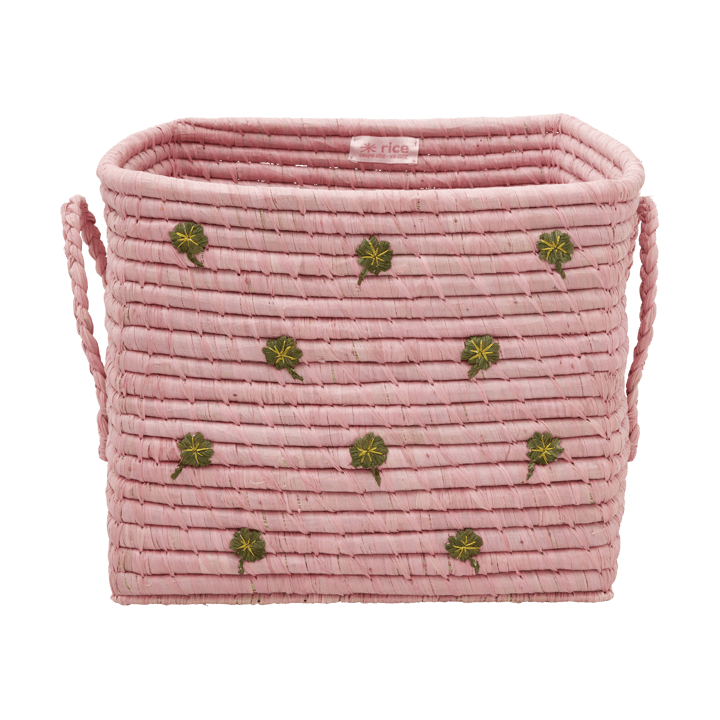 Rice ラフィアボックス ハンドル付き 30x30 cm - Pink - RICE | ライス