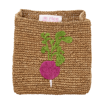 Rice Raffia 収納バスケット 2個セット - Radish Embroidery-Tea - RICE | ライス