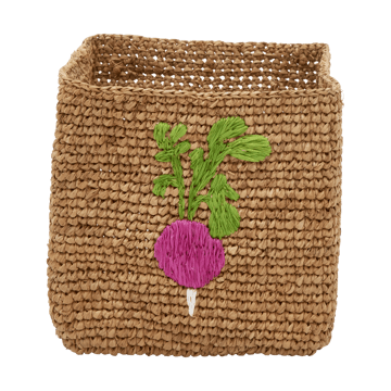 Rice Raffia 収納バスケット 2個セット - Radish Embroidery-Tea - RICE | ライス