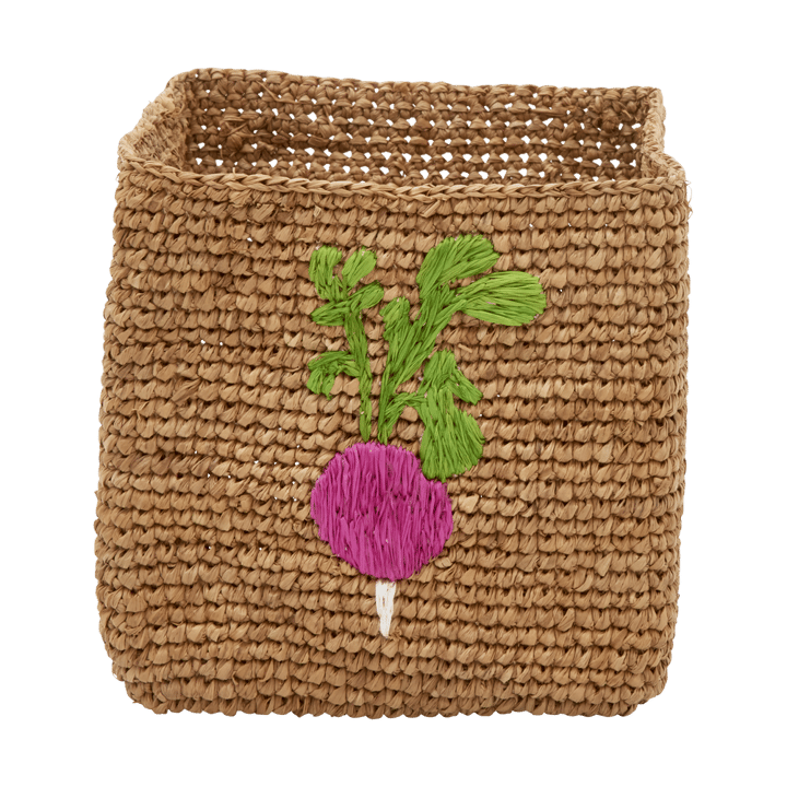 Rice Raffia 収納バスケット 2個セット - Radish Embroidery-Tea - RICE | ライス