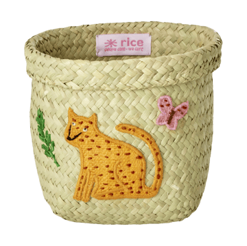 Rice Raffia 収納バスケット round 2個セット - Animal Embroidery-Pink-orange - RICE | ライス