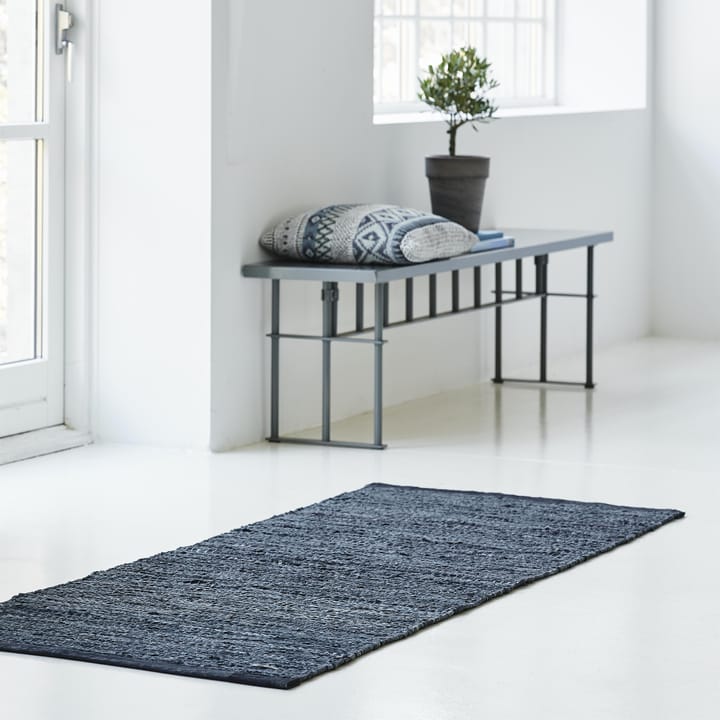 レザー ラグ  65x135 cm, dark grey (dark grey) Rug Solid | ラグソリッド