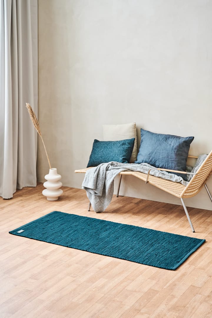 コットンラグ  65x135 cm, petroleum (petrolblue) Rug Solid | ラグソリッド