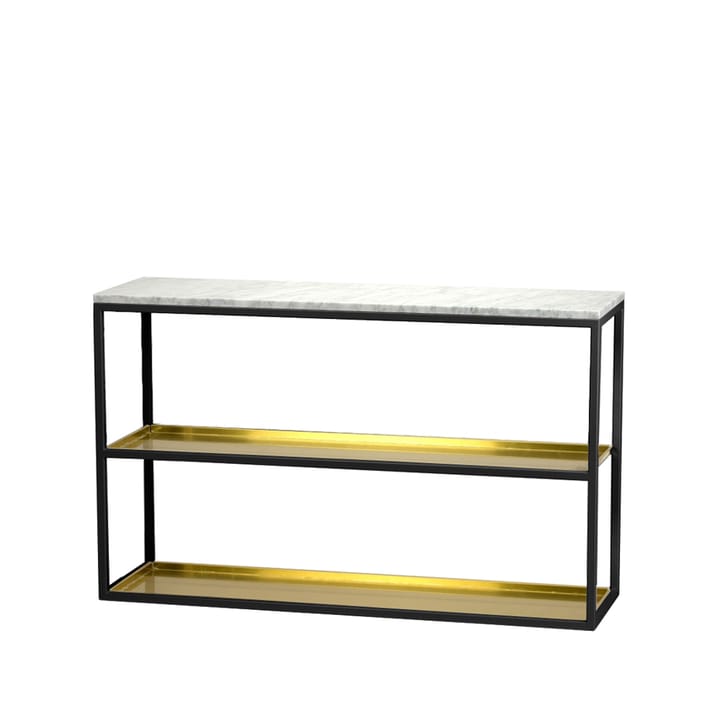 コンソール テーブル 11 - Marble white, black lacquered stand with shelf - Scherlin