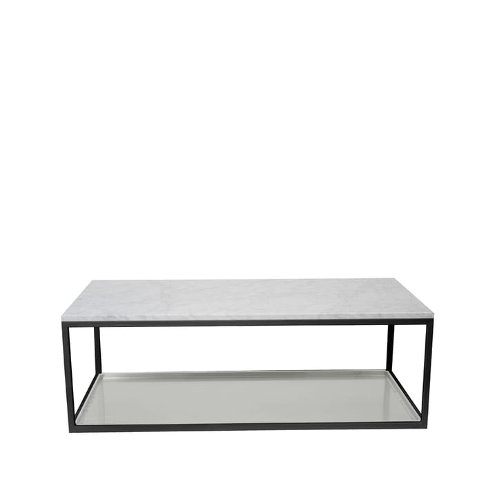 コーヒーテーブル 11 - Marble white, black lacquered stand, zinc plate - Scherlin