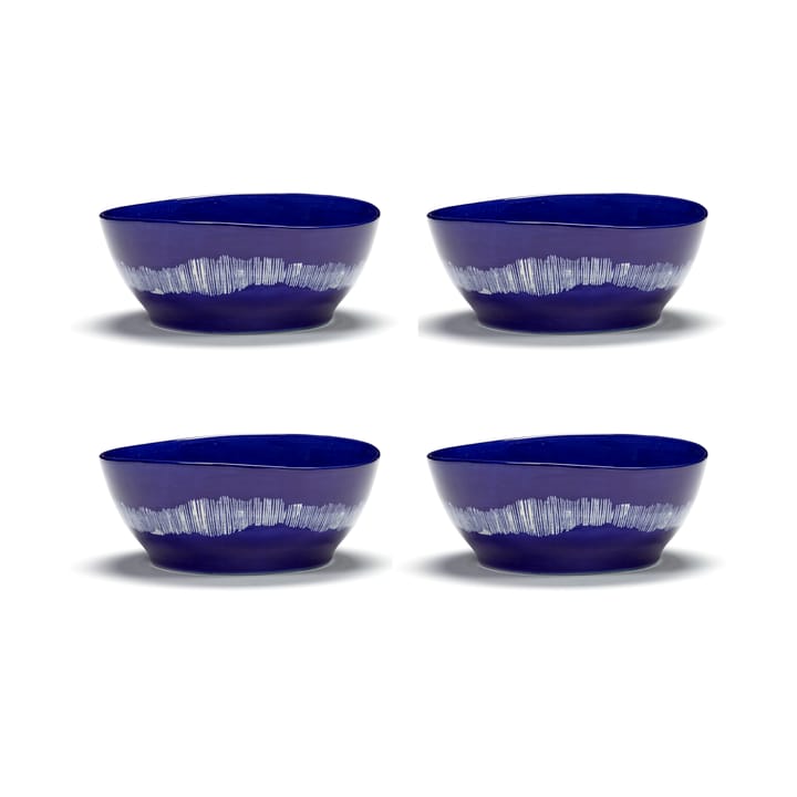 Ottolenghi Feast ボウル L Ø17 cm 4個セット - Dark blue stripes-white - Serax | セラックス