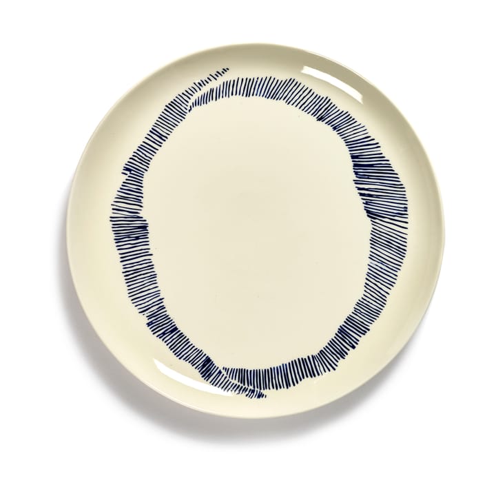 Ottolenghi Feast プレート L Ø26 cm 2枚 - White stripes-blue - Serax | セラックス