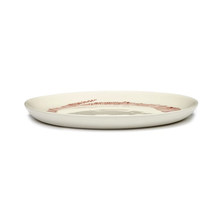 Ottolenghi Feast プレート M Ø22,5 cm 2枚 - White stripes-red - Serax | セラックス