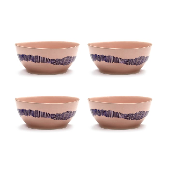 Ottolenghi Feast ボウル S Ø15 cm 4個セット - Pink stripes blue - Serax | セラックス